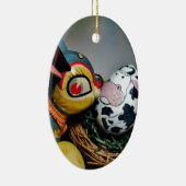 おもちゃウサギと牛卵 セラミックオーナメント (右)