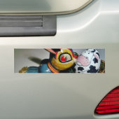 おもちゃウサギと牛卵 バンパーステッカー (車上)