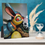 おもちゃウサギと牛卵 フォトプラーク (側面)