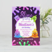 おもちゃカラフルスライムバースデーパーティーの招待 招待状 (スタンド正面)