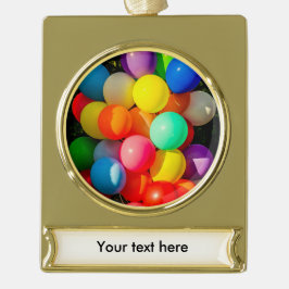 おもちゃカラフルバルーン ゴールドプレートバナーオーナメント