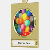 おもちゃカラフルバルーン ゴールドプレートバナーオーナメント (左)