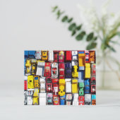 おもちゃカラフル車はがき ポストカード (スタンド正面)