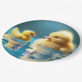 おもちゃゴム鴨の黄色いアヒル ペーパープレート (アングル)