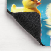 おもちゃゴム鴨の黄色いアヒル マウスパッド (コーナー)