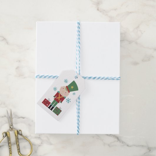 おもちゃソルジャーチャイルドネームラブサンタクリスマス ギフトタグ (より糸付き)