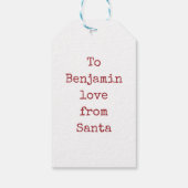 おもちゃソルジャーチャイルドネームラブサンタクリスマス ギフトタグ (裏面)
