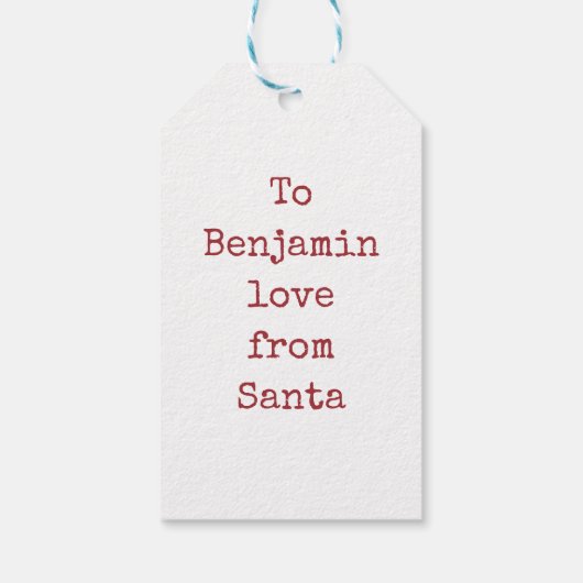 おもちゃソルジャーチャイルドネームラブサンタクリスマス ギフトタグ (裏面)