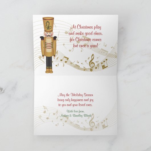 おもちゃソルジャーフォトクリスマスホリデーグリーティングカード シーズンカード (内部)