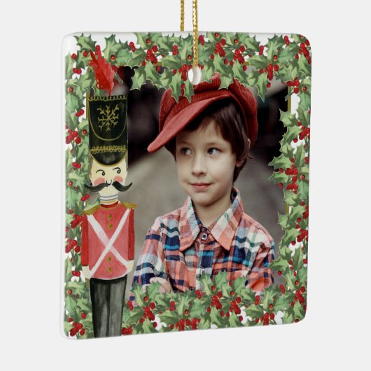 おもちゃソルジャーホリークリスマスホリデーキッド写真名 セラミックオーナメント (右)