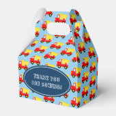 おもちゃダンプトラック男の子の最初の誕生日パーティー フェイバーボックス (裏面サイド)