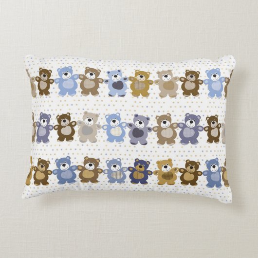 おもちゃテディベアの模様 アクセントクッション (裏面)