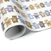 おもちゃテディベアの模様 ラッピングペーパー (ロールコーナー)