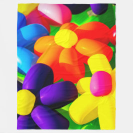 おもちゃバルーン花 フリースブランケット