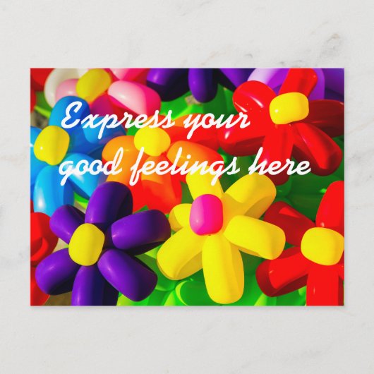 おもちゃバルーン花 ポストカード (正面)