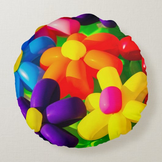 おもちゃバルーン花 ラウンドクッション (裏面)