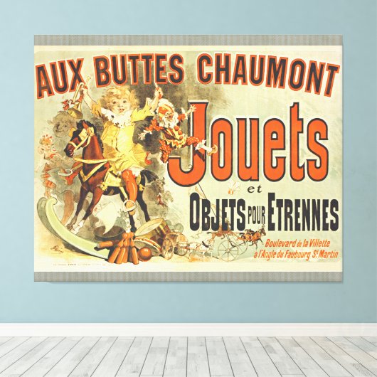 おもちゃフランスのジョーツフレンドヴィンテージポスター キャンバスプリント (インサイチュ (ウッドフロア))