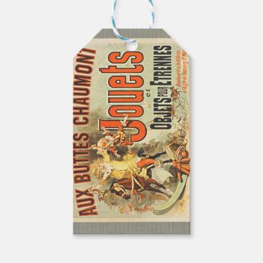 おもちゃフランスのジョーツフレンドヴィンテージポスター ギフトタグ (正面)