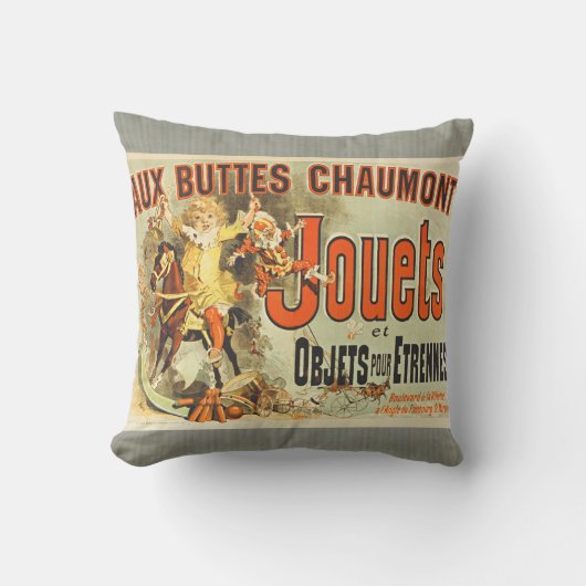 おもちゃフランスのジョーツフレンドヴィンテージポスター クッション (正面)