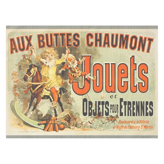 おもちゃフランスのジョーツフレンドヴィンテージポスター テーブルクロス (正面(横))