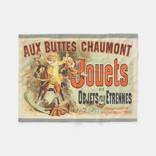 おもちゃフランスのジョーツフレンドヴィンテージポスター フリースブランケット (正面(横))