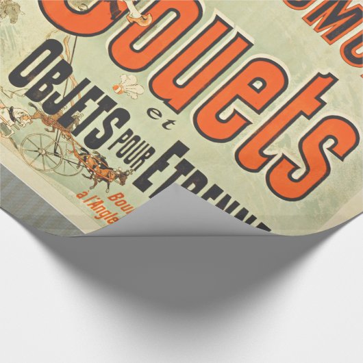 おもちゃフランスのジョーツフレンドヴィンテージポスター ラッピングペーパー (角)