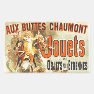 おもちゃフランスのジョーツフレンドヴィンテージポスター 長方形シール