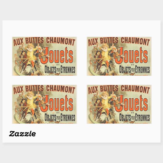 おもちゃフランスのジョーツフレンドヴィンテージポスター 長方形シール (シート)