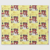 おもちゃブリティッシュ兵士のベアスキン帽子と雪だるま ラッピングペーパー (フラット)