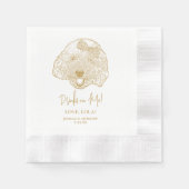 おもちゃプードルパーソナライズされたドドリンク私のナプキン 縁ありカクテルナプキン (正面)