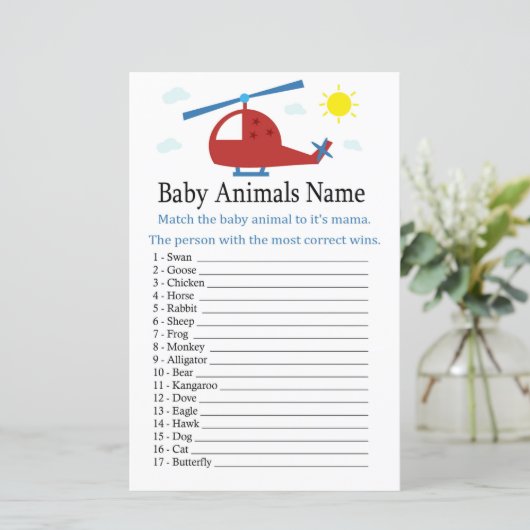 おもちゃヘリコプター赤ちゃん動物の名前ゲーム (スタンド正面)