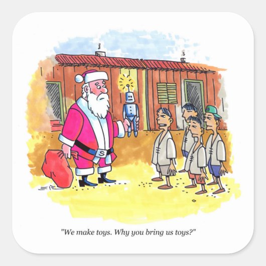 おもちゃメーカーの大きな四角のステッカー スクエアシール (正面)