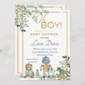 おもちゃロボット&テディベアデザイン 招待状 (正面/裏面)