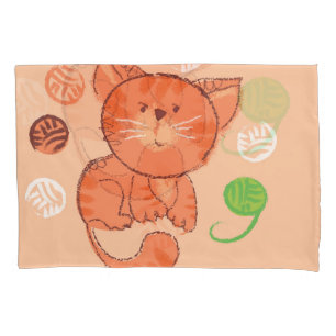 おもちゃヴィンテージイラストレーション。 枕カバー