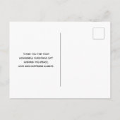 おもちゃ付きかわいいヴィンテージクリスマストレインありがとう ポストカード (裏面)