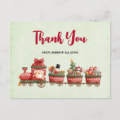 おもちゃ付きかわいいヴィンテージクリスマストレインありがとう ポストカード (正面)