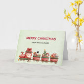 おもちゃ付きかわいいヴィンテージクリスマストレインクリスマスカード カード (黄色い花)