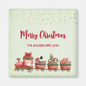 おもちゃ付きかわいいヴィンテージクリスマストレインクリスマス マグネット (正面)