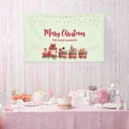 おもちゃ付きかわいいヴィンテージクリスマストレインクリスマス 横断幕