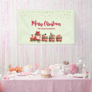 おもちゃ付きかわいいヴィンテージクリスマストレインクリスマス 横断幕