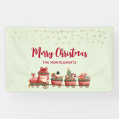 おもちゃ付きかわいいヴィンテージクリスマストレインクリスマス 横断幕 (横)
