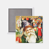 おもちゃ付きサンタヴィンテージ磁石 マグネット (正面/裏面)