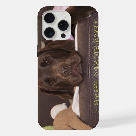 おもちゃ付き居眠りチョコレートラボ iPhoneケース (裏面)
