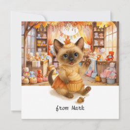 おもちゃ付き秋の猫 – 秋シーズングリーティング シーズンカード