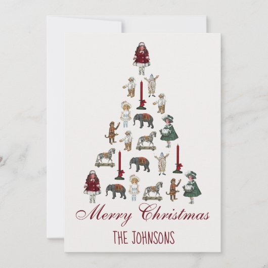 おもちゃ作りのクリスマスツリー シーズンカード (正面)
