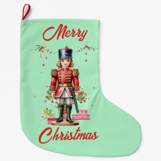 おもちゃ兵士クリスマスツリー ラージクリスマスストッキング (正面)