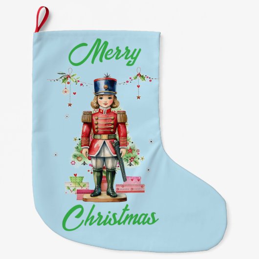 おもちゃ兵士クリスマスツリー ラージクリスマスストッキング (正面)