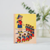 おもちゃ兵隊さんのかわいい小さな男の子 ポストカード (スタンド正面)