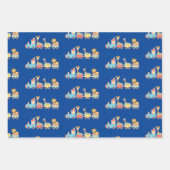 おもちゃ列車でかわいい動物ライオン・キリン・ゼブラ ラッピングペーパーシート (正面)