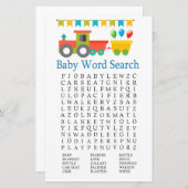 おもちゃ列車赤ちゃんシャワー語検索ゲーム (正面/裏面)